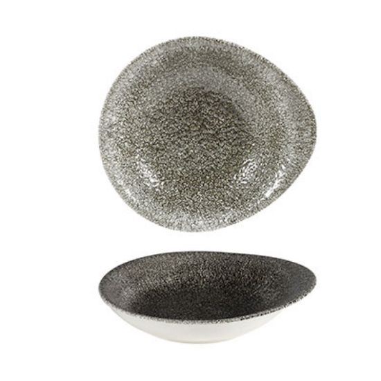 Picture of RAKU - QUARTZ BLACK - ROUND DISH - 16CM X 14.5CM (12) (CC-RKBQ-ID6.1)