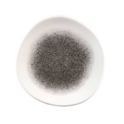 Picture of RAKU - QUARTZ BLACK - ORGANIC ROUND PLATE - 21CM (12) (CC-RKBQ-OG8.1)
