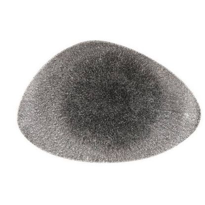 Picture of RAKU - QUARTZ BLACK - CHEFS' TRIANGLE PLATE - 30CM X 20CM (6) (CC-RKBQ-TC30.1)