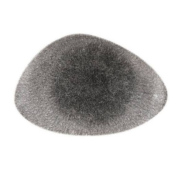 Picture of RAKU - QUARTZ BLACK - CHEFS' TRIANGLE PLATE - 30CM X 20CM (6) (CC-RKBQ-TC30.1)