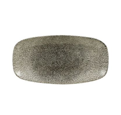 Picture of RAKU - QUARTZ BLACK - CHEFS' OBLONG PLATE - 35.5CM X 18.9CM (6) (CC-RKBQ-XO14.1)