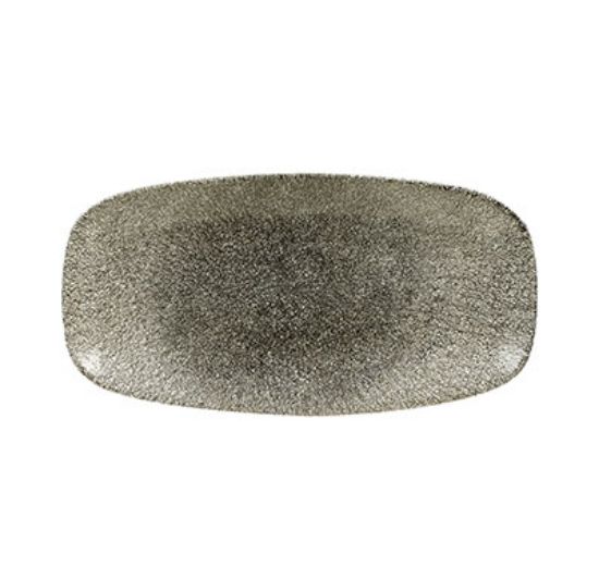 Picture of RAKU - QUARTZ BLACK - CHEFS' OBLONG PLATE - 35.5CM X 18.9CM (6) (CC-RKBQ-XO14.1)