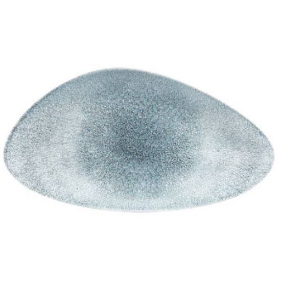 Picture of RAKU - TOPAZ BLUE - CHEFS' TRIANGLE PLATE - 35CM X 19CM (6) (CC-RKTB-TC35.1)