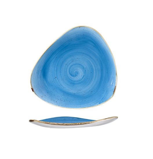 Picture of STONECAST - CORNFLOWER BLUE - TRIANGLE PLATE - 26.5CM (12) (CC-SCFS-TR10.1)
