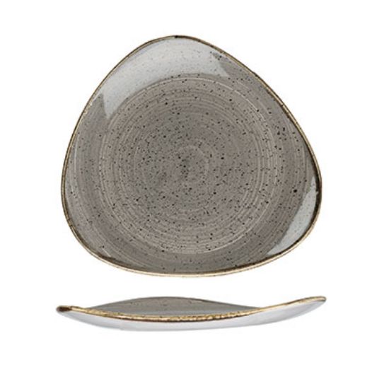 Picture of STONECAST - PEPPERCORN GREY - TRIANGLE PLATE - 26.5CM (12) (CC-SPGS-TR10.1)
