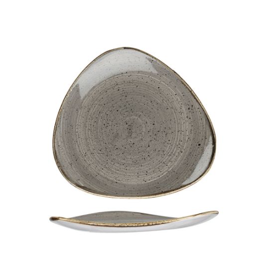 Picture of STONECAST - PEPPERCORN GREY - TRIANGLE PLATE - 19.2CM (12) (CC-SPGS-TR7.1)