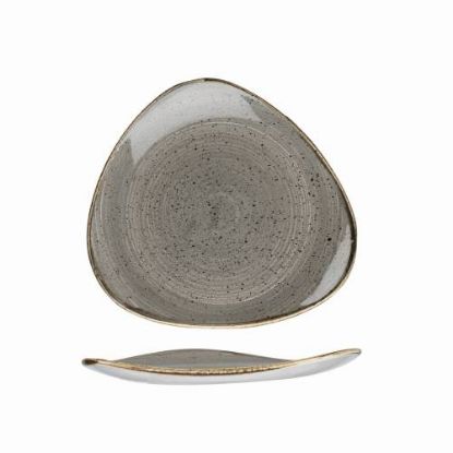 Picture of STONECAST - PEPPERCORN GREY - TRIANGLE PLATE - 22.9CM (12) (CC-SPGS-TR9.1)