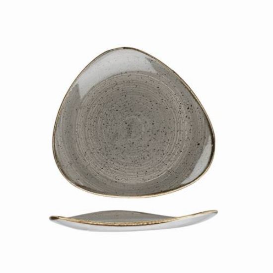 Picture of STONECAST - PEPPERCORN GREY - TRIANGLE PLATE - 22.9CM (12) (CC-SPGS-TR9.1)