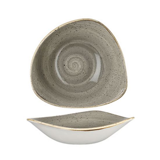 Picture of STONECAST - PEPPERCORN GREY - TRIANGLE BOWL - 23.5CM (12) (CC-SPGS-TRB9.1)