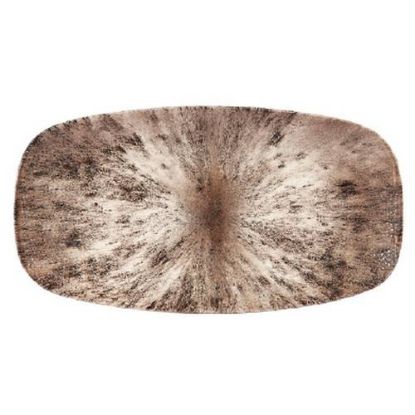 Picture of STONE - ZIRCON BROWN - OBLONG CHEFS' PLATE - 35.5CM X 19CM (6) (CC-STZB-XO14.1)