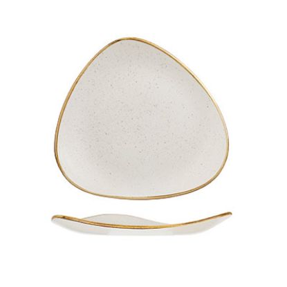 Picture of STONECAST - BARLEY WHITE - TRIANGLE PLATE - 26.5CM (12) (CC-SWHS-TR10.1)