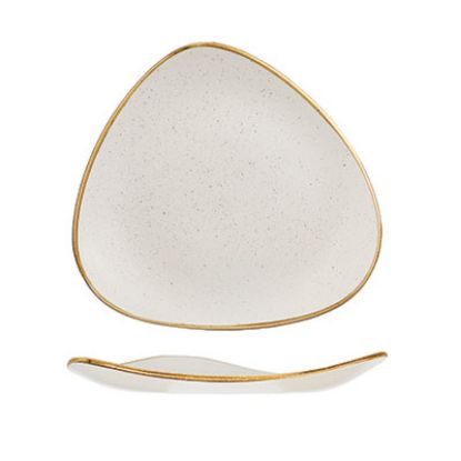 Picture of STONECAST - BARLEY WHITE - TRIANGLE PLATE - 31.1CM (6) (CC-SWHS-TR12.1)