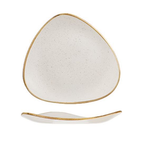 Picture of STONECAST - BARLEY WHITE - TRIANGLE PLATE - 31.1CM (6) (CC-SWHS-TR12.1)