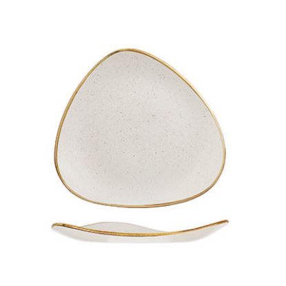 Picture of STONECAST - BARLEY WHITE - TRIANGLE PLATE - 19.2CM (12) (CC-SWHS-TR7.1)