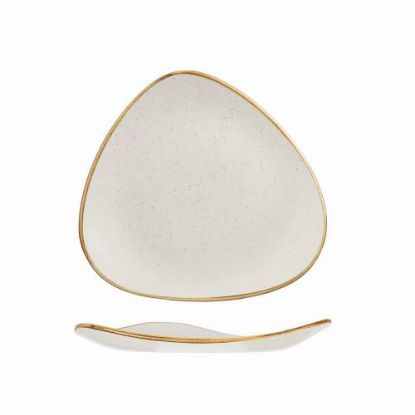Picture of STONECAST - BARLEY WHITE - TRIANGLE PLATE - 22.9CM (12) (CC-SWHS-TR9.1)