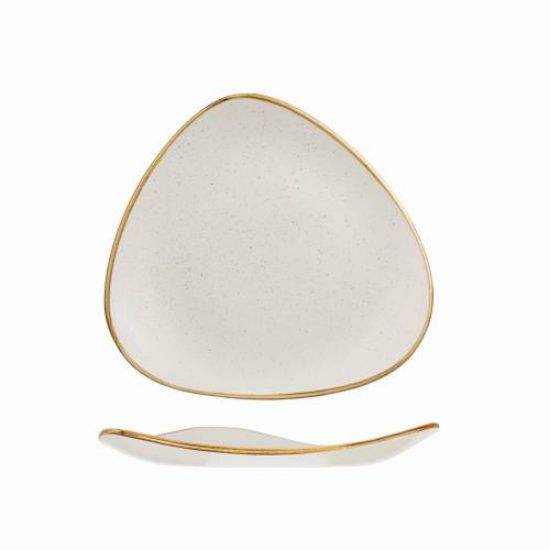 Picture of STONECAST - BARLEY WHITE - TRIANGLE PLATE - 22.9CM (12) (CC-SWHS-TR9.1)