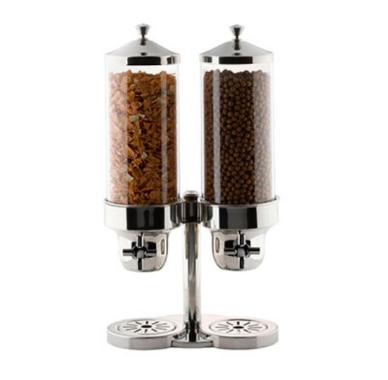 Picture of CEREAL DISPENSER DOUBLE S/STEEL - POLYCARBONATE CYLINDER 215MM X 310MM X 595MM 7.4LT (CDD0074)