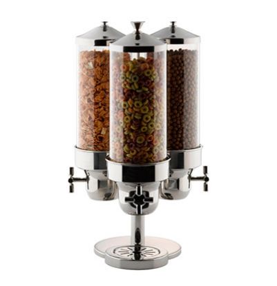 Picture of CEREAL DISPENSER TRIPLE S/STEEL - POLYCARBONATE CYLINDER 265MM X 265MM X 595MM 11LT (CDT0011)