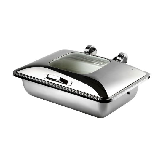 Picture of CHAFER INDUCTION RECTANGULAR ‘SMART W’ WITH GLASS LID 18/10 S/STEEL 581MM X 435MM X 210MM 8LT (CIR0008)