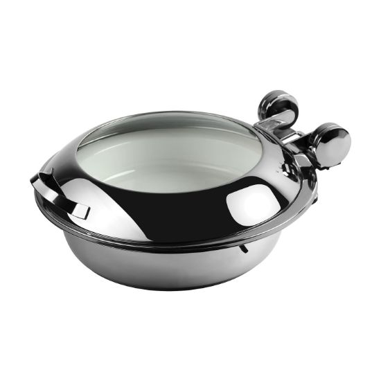 Picture of CHAFER INDUCTION ROUND ‘SMART W’ WITH GLASS LID - 18/10 S/STEEL 440MM X 490MM X 195MM 6.5LT (CIR2065)