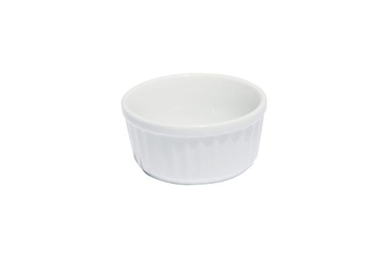 Picture of PRIMA - WHITE - RIBBED RAMEKIN - 9CM - 140ML (24) (DA-015)