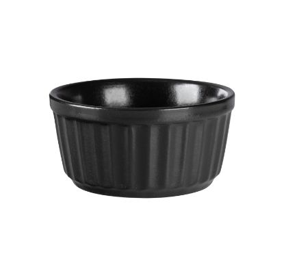 Picture of TEMPEST - BLACK - RIBBED RAMEKIN - 9CM - 140ML (24) (DA-1117)
