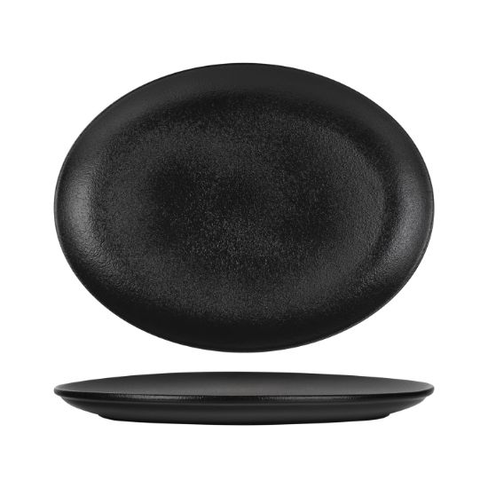 Picture of TEMPEST - BLACK - OVAL PLATTER - 31 X 23CM (12) (DA-1125)