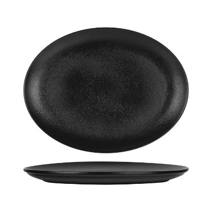 Picture of TEMPEST - BLACK - OVAL PLATTER - 38CM X 29CM (6) (DA-1126)
