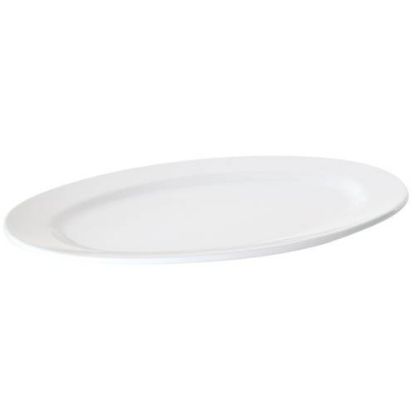 Picture of PRIMA - WHITE - OVAL RIMMED PLATTER -36 X 25.5CM (12) (DA-218)