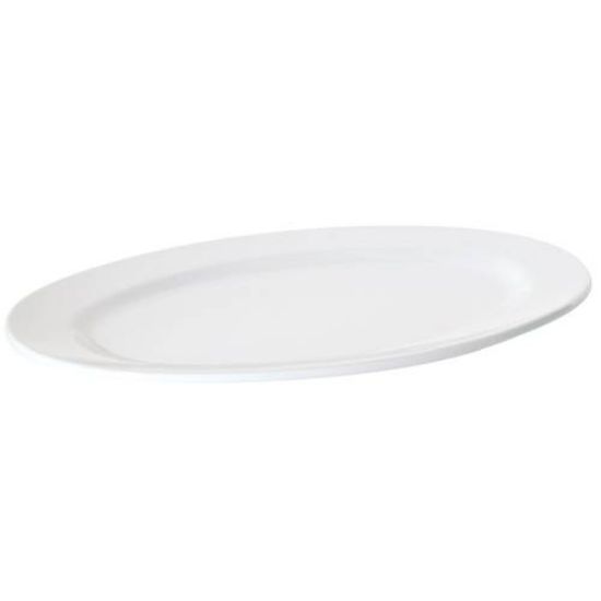 Picture of PRIMA - WHITE - OVAL RIMMED PLATTER -36 X 25.5CM (12) (DA-218)