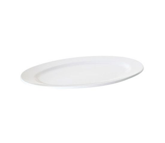 Picture of PRIMA - WHITE - OVAL RIMMED PLATTER - 31 X 21.5CM (12) (DA-219)