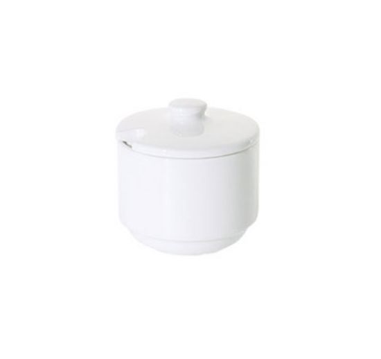 Picture of PRIMA - WHITE - SUGAR BOWL WITH LID -200ML (12) (DA-227)