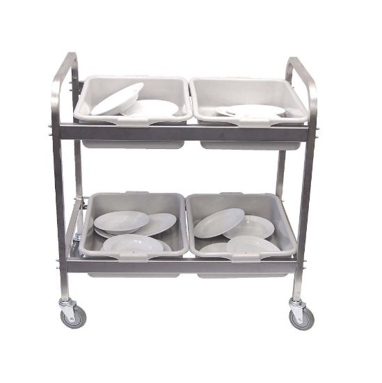 Picture of DISH CLEARING TROLLEY S/STEEL WITH 4 TOTE BOXES 870MM X 545MM X 930MM (DCT1002)
