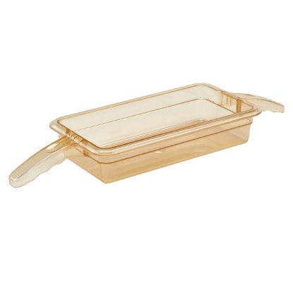 Picture of HIGH HEAT 1/3 GN PAN AMBER WITH DOUBLE HANDLE - FOR PHU UNITS - 65MM D 2.4LT (HHP1003)