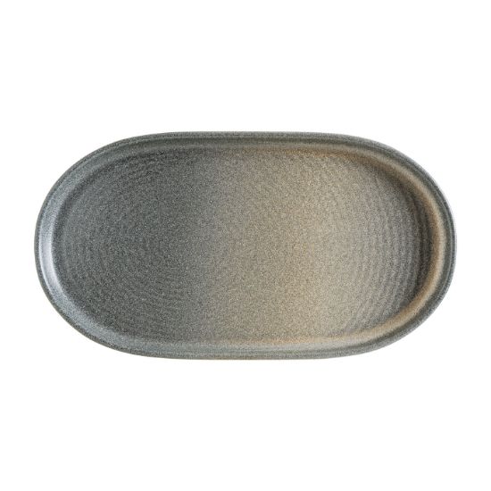 Picture of RIPPLE - HORNFELS - OVAL WALLED PLATE - 37CM (6) (HORRPL37OV)